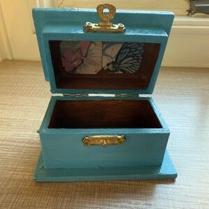 Blue Handmade Jewelry Organizer Box